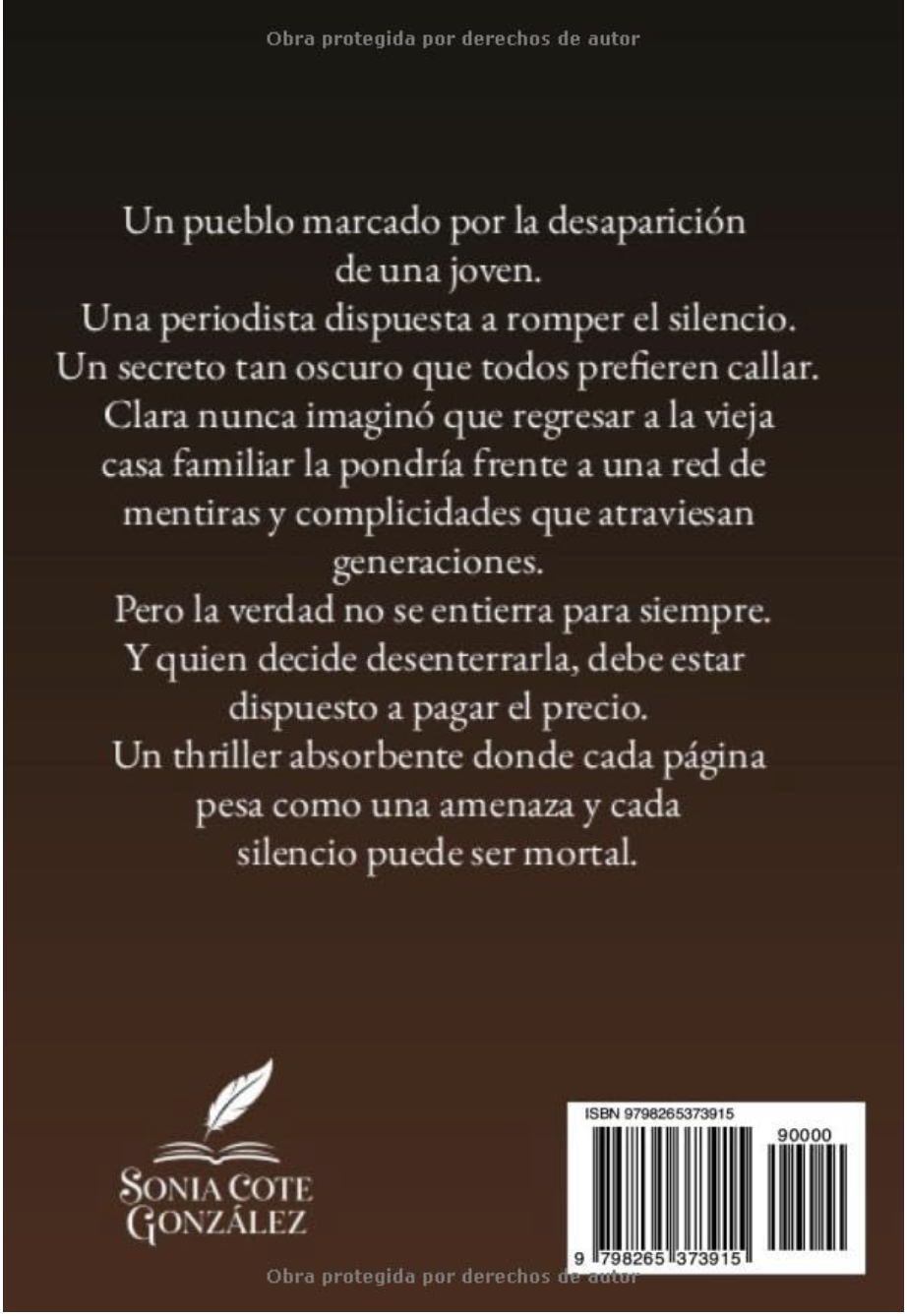 Callar o morir — Tapa blanda (Contraportada)